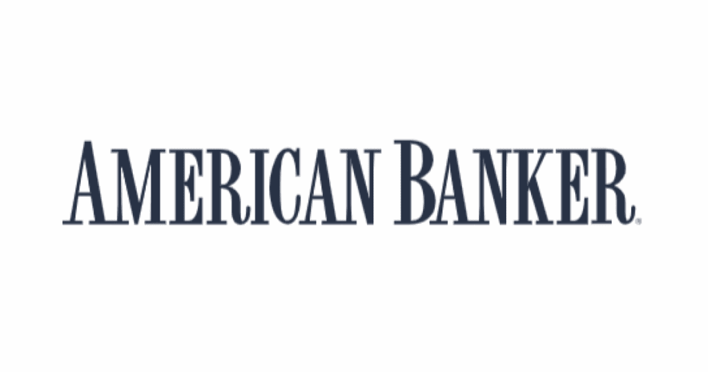 The image displays the logo of "American Banker" in dark, uppercase serif font on a white background.