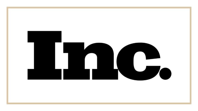 The image shows the bold, black "Inc." logo centered on a white background with a thin beige rectangular border, reminiscent of an Inc. Magazine article that distills practical governance and leadership lessons from the Murdoch family’s decades-long succession battle.
